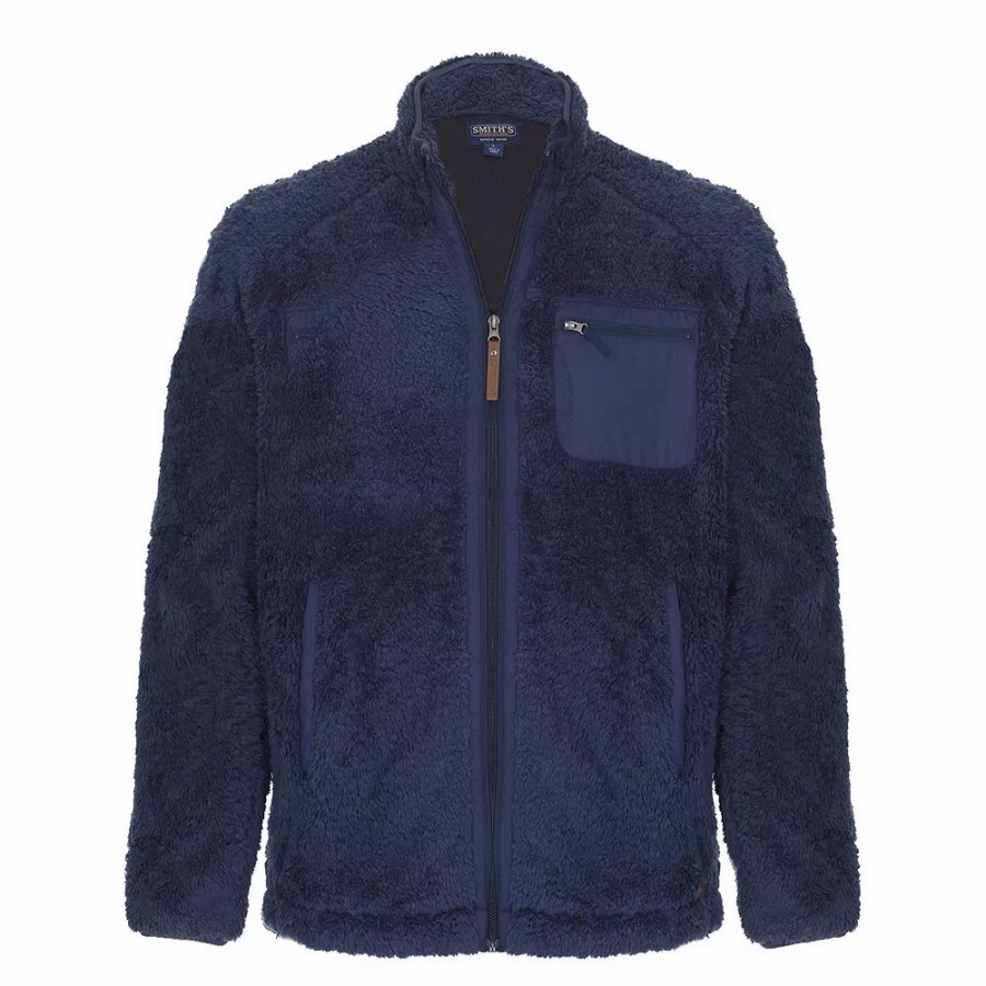 Outerwear * | Men'S Smith'S Workwear Butter-Sherpa Mesh-Lined Zip Jacket Navy