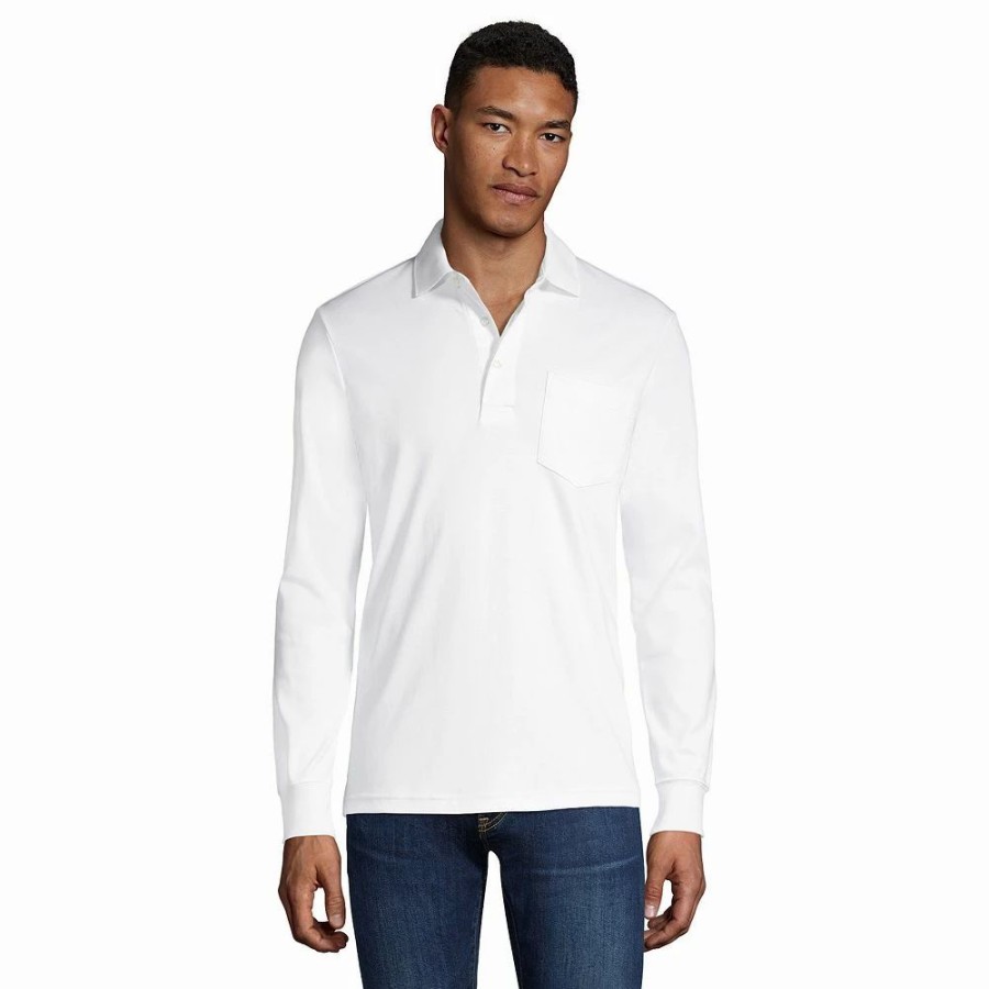 Tops * | Big & Tall Lands' End Super Soft Relaxed-Fit Supima Pocket Polo