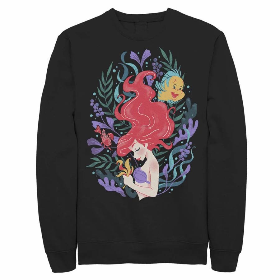 Tops * | Men'S Disney The Little Mermaid Ariel Flounder And Sebastian Sweatshirt