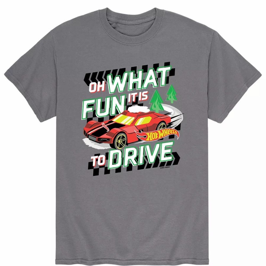 Tops * | Men'S Hot Wheels "Oh What Fun It Is To Drive" Holiday Tee