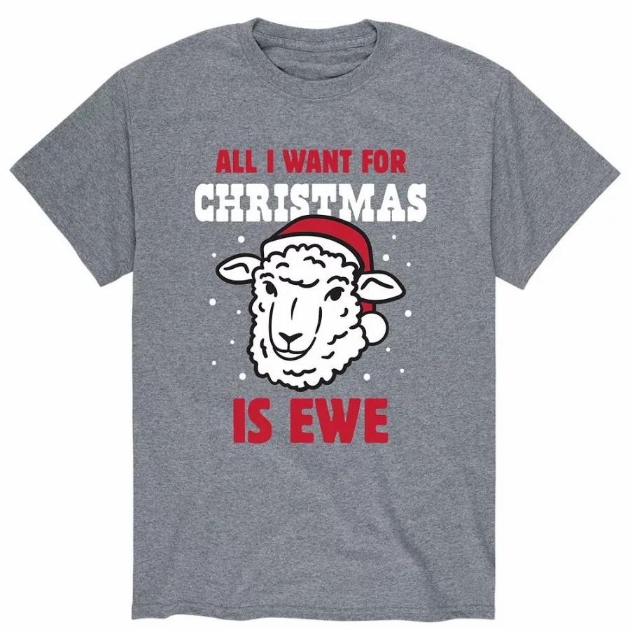 Tops * | Men'S Want For Christmas Is Ewe Tee