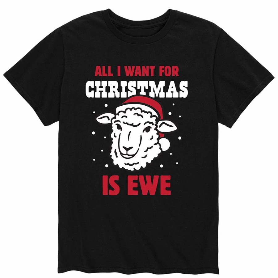 Tops * | Men'S Want For Christmas Is Ewe Tee