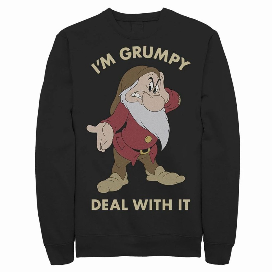 Tops * | Men'S Disney Snow White I'M Grumpy Deal With It Portrait Sweatshirt