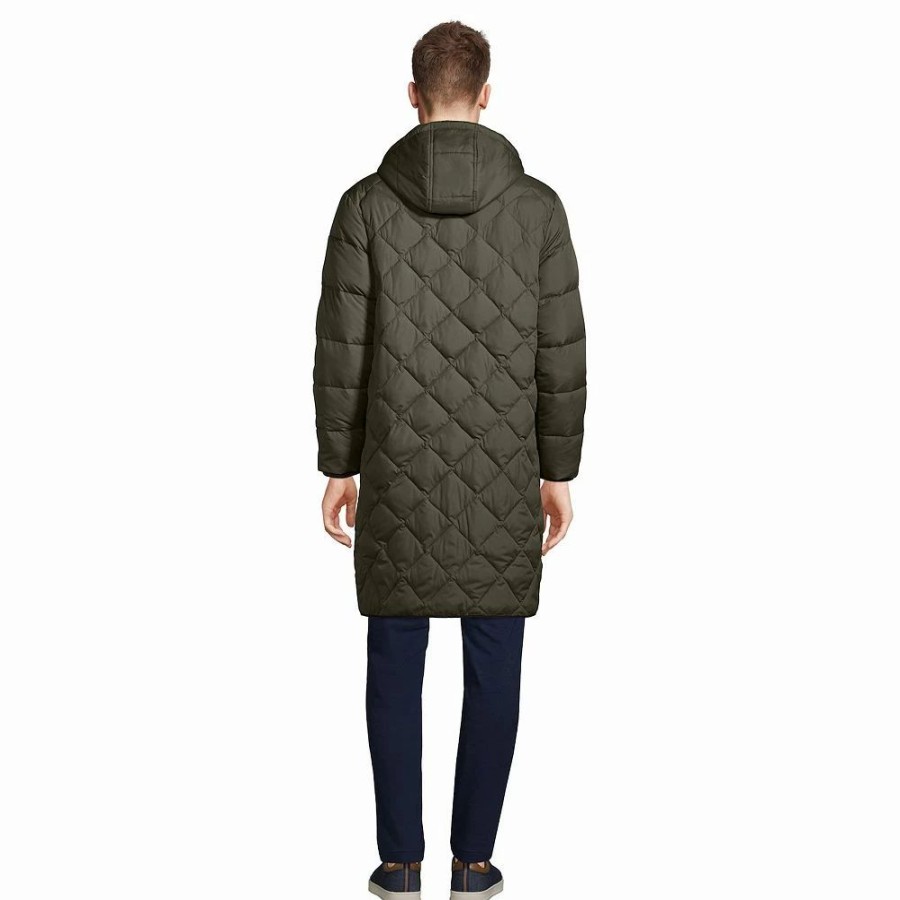 Outerwear * | Men'S Lands' End Insulated Quilted Primaloft Thermoplume Coat Deep Sea Navy