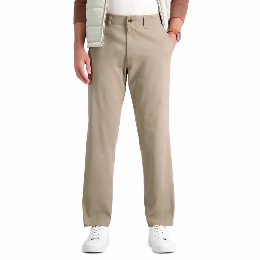 Bottoms * | Men'S Haggar Life Khaki Comfort-Chino Flat-Front Pants