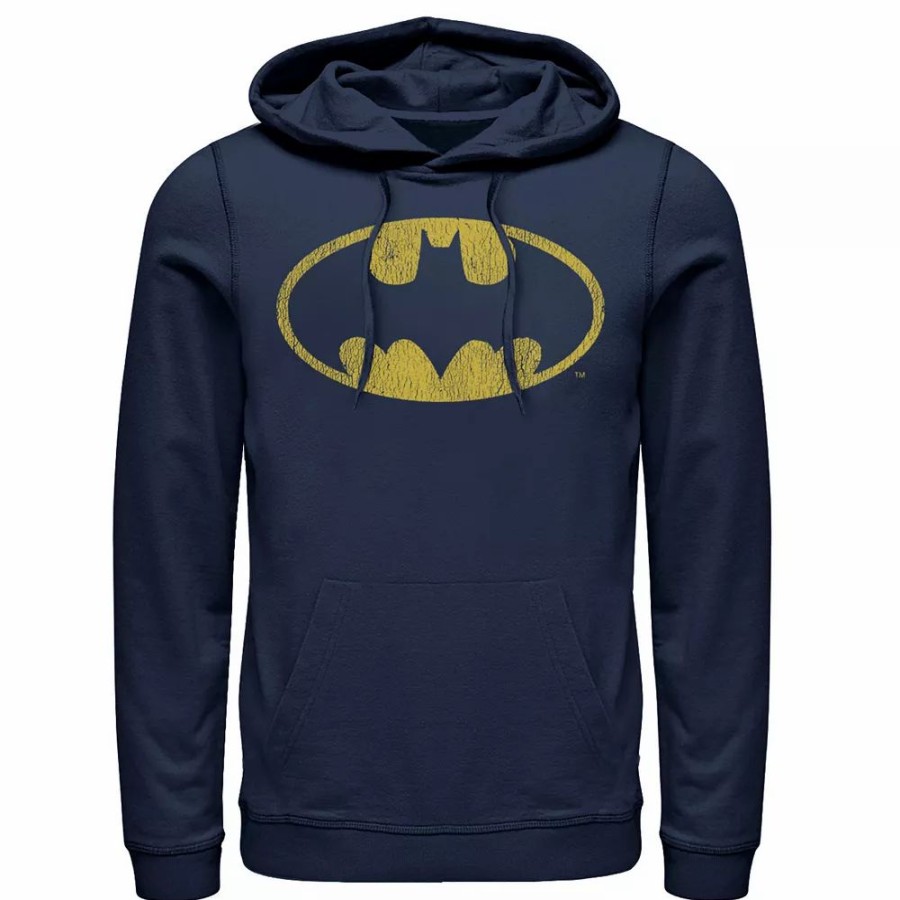 Tops * | Men'S Dc Comics Batman Distressed Classic Logo Hoodie