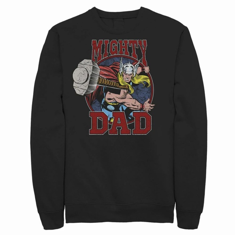 Tops * | Men'S Marvel Thor Father'S Day Mighty Dad Hammer Sweatshirt