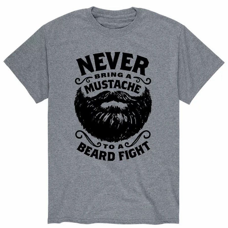 Tops * | Men'S Mustache To Beard Fight Tee