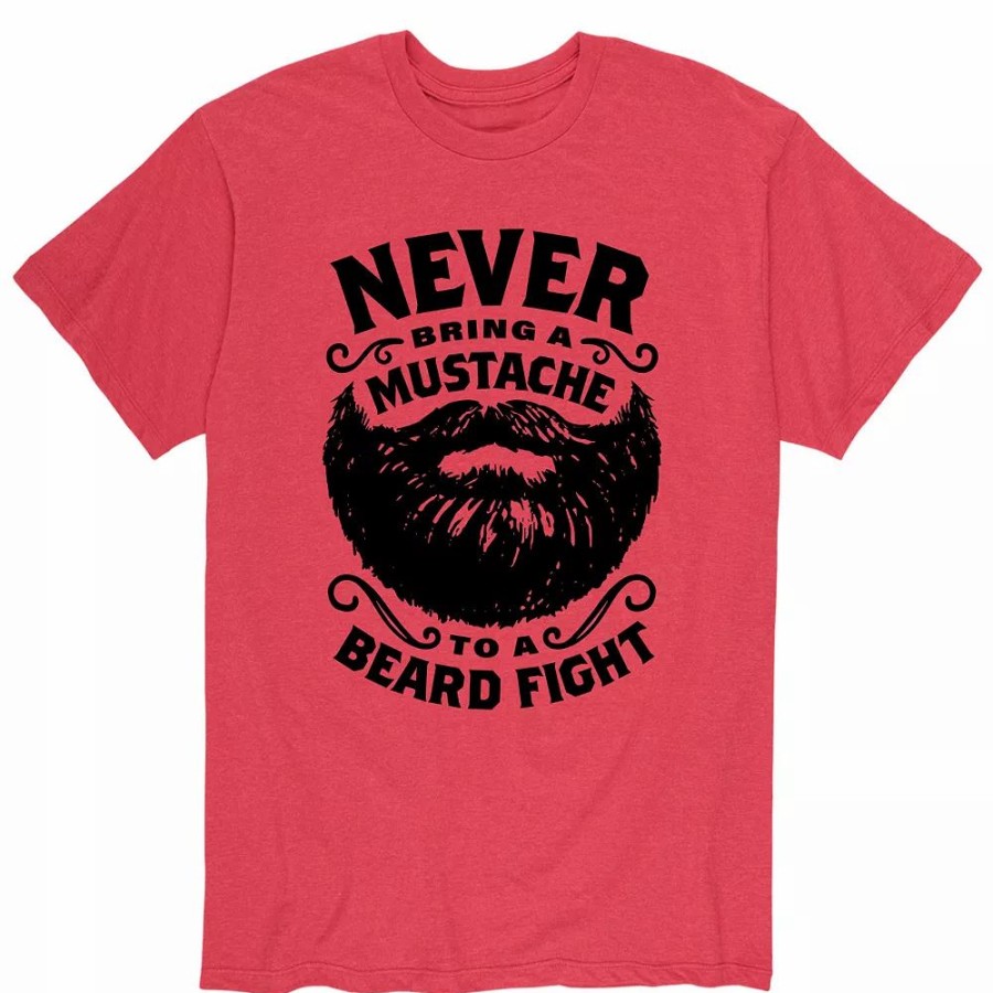 Tops * | Men'S Mustache To Beard Fight Tee