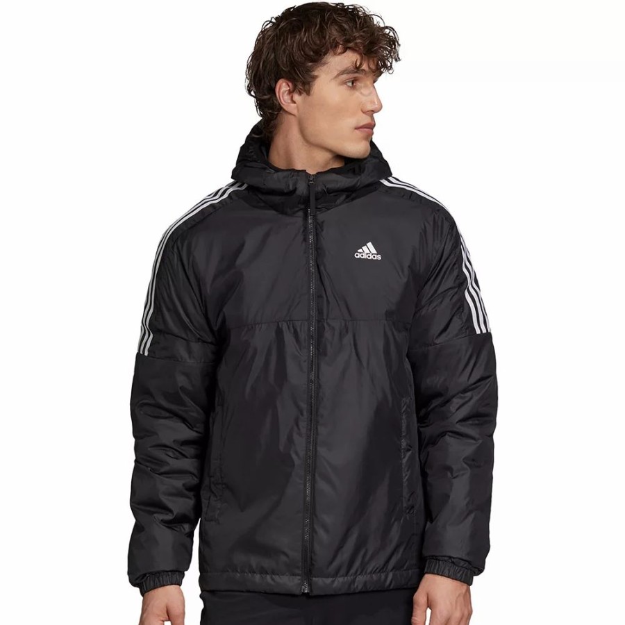 Outerwear * | Men'S Adidas Core Insulated Hooded Jacket