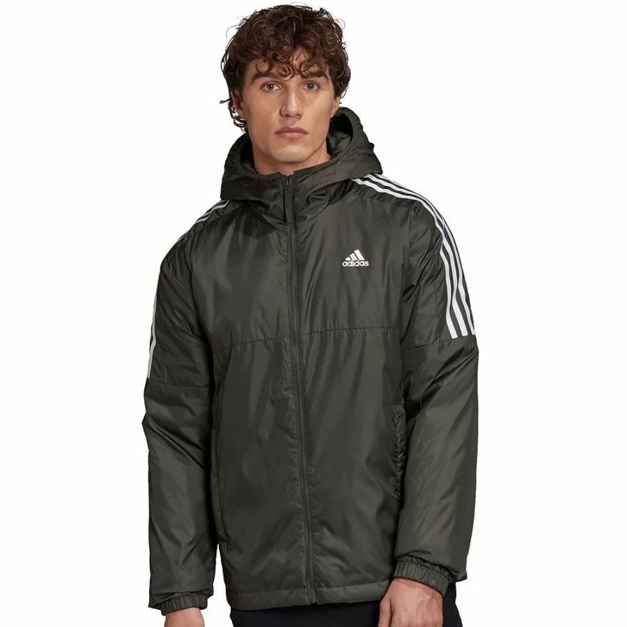 Outerwear * | Men'S Adidas Core Insulated Hooded Jacket