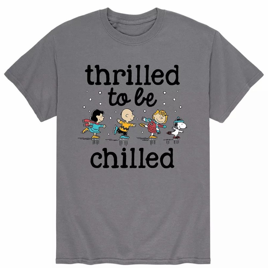 Tops * | Men'S Peanuts "Thrilled To Be Chilled" Skating Tee