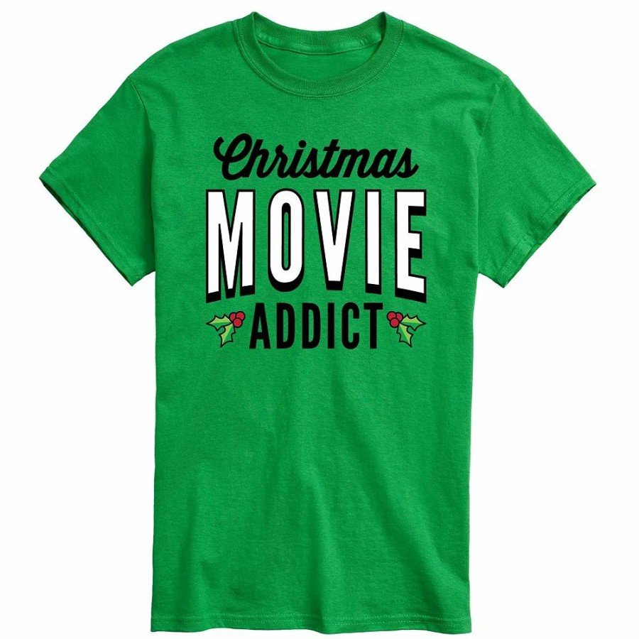 Tops * | Big & Tall Christmas Movie Addict Tee