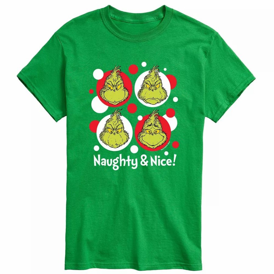 Tops * | Big & Tall Grinch Naughty And Nice Tee