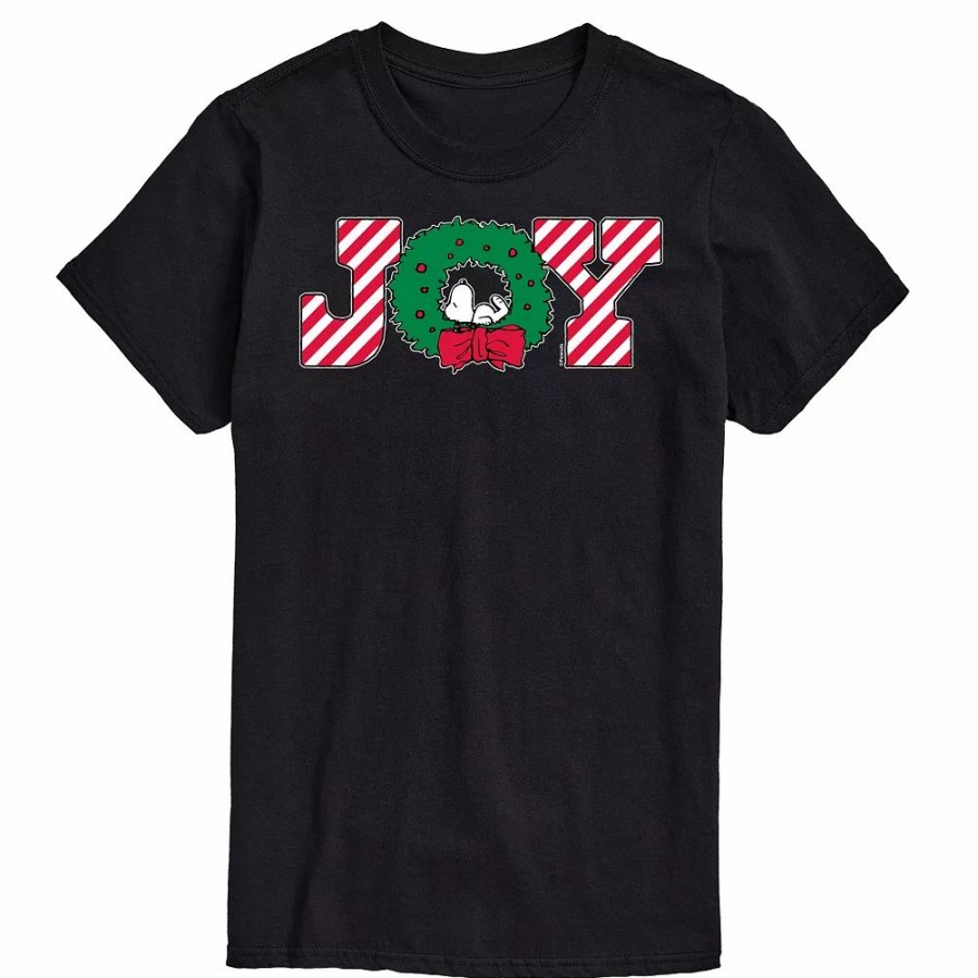 Tops * | Men'S Peanuts Joy Wreath Tee