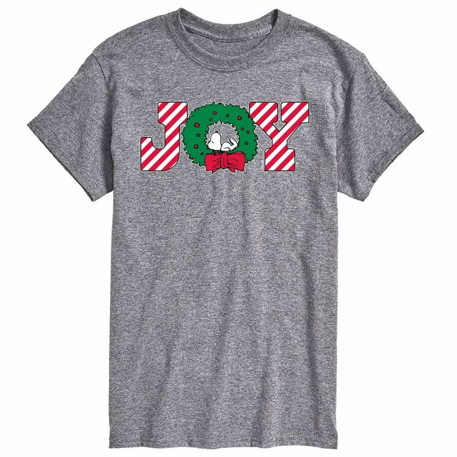 Tops * | Men'S Peanuts Joy Wreath Tee