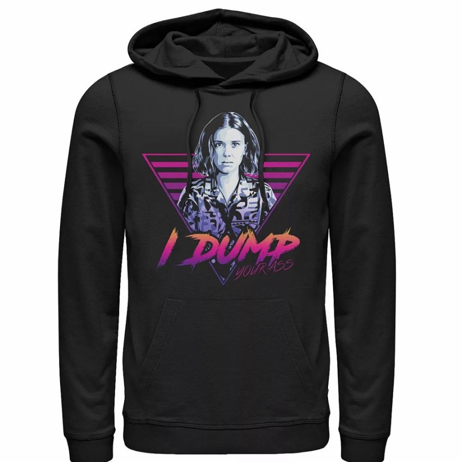 Tops * | Men'S Netflix Stranger Things Eleven I Dump Your Ass Portrait Hoodie