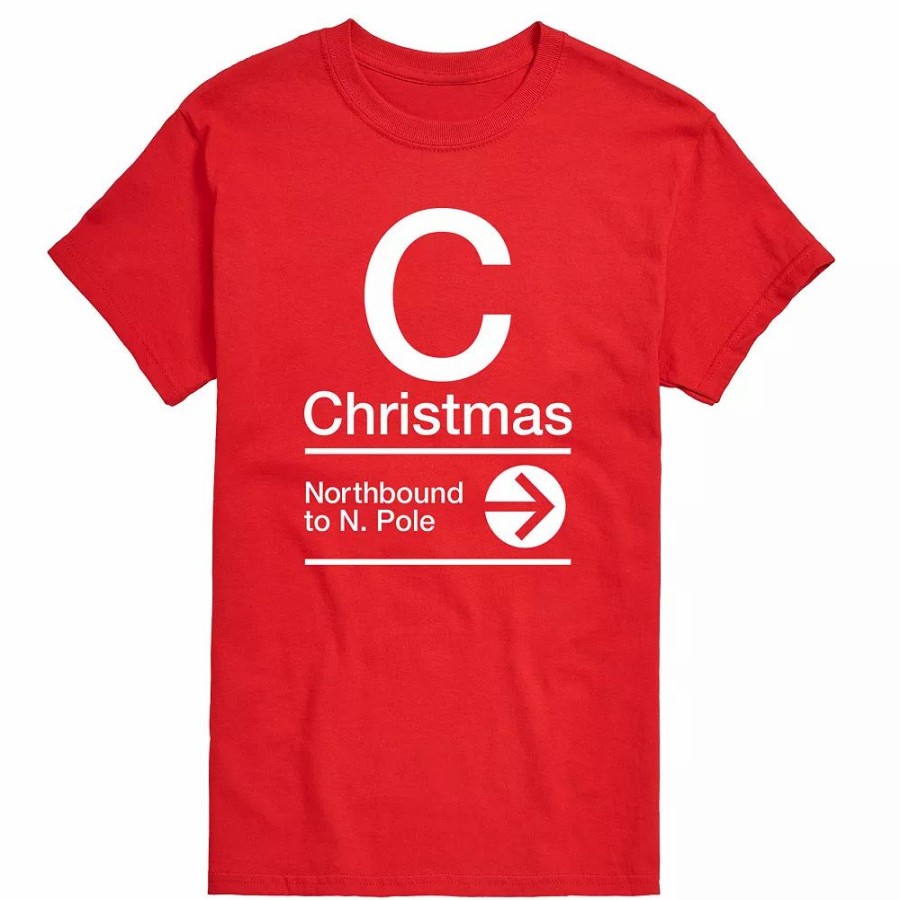 Tops * | Big & Tall Christmas Northbound Sign Tee