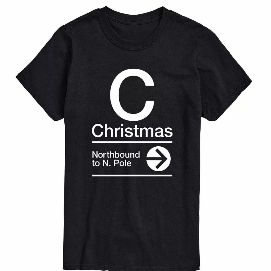 Tops * | Big & Tall Christmas Northbound Sign Tee