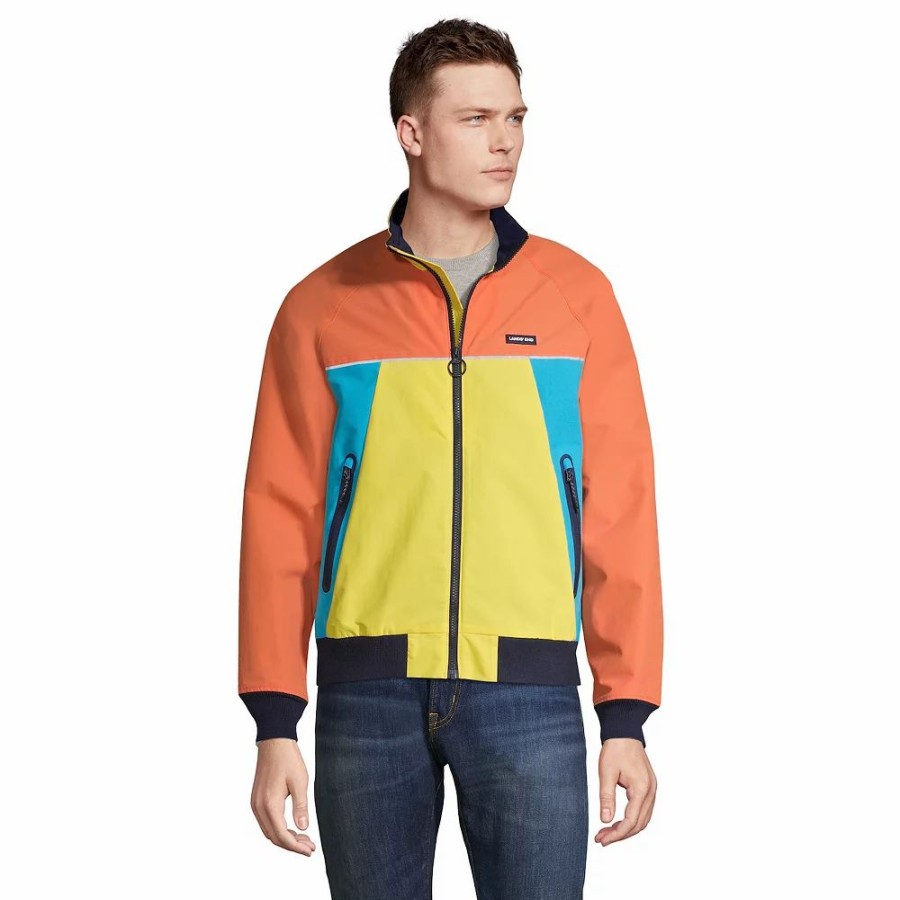 Tops * | Big & Tall Lands' End Lightweight Colorblock Squall Jacket