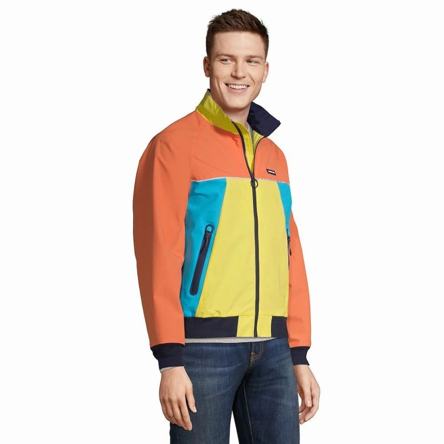 Tops * | Big & Tall Lands' End Lightweight Colorblock Squall Jacket