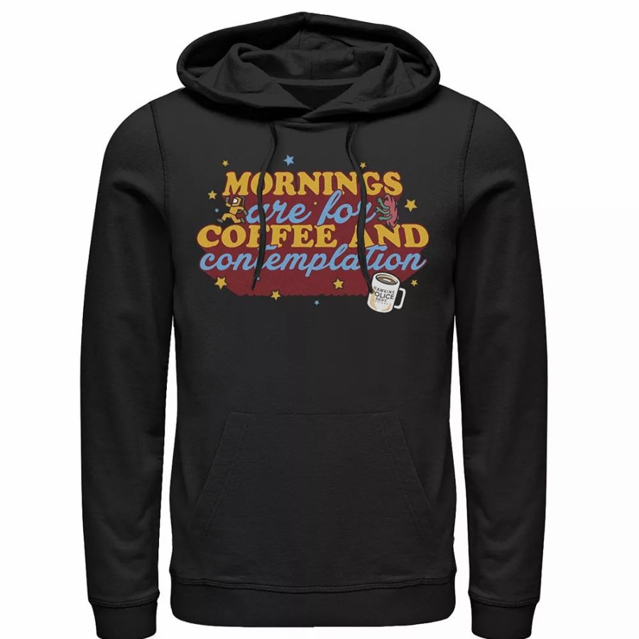 Tops * | Men'S Netflix Stranger Things Coffee And Contemplation Typographic Hoodie