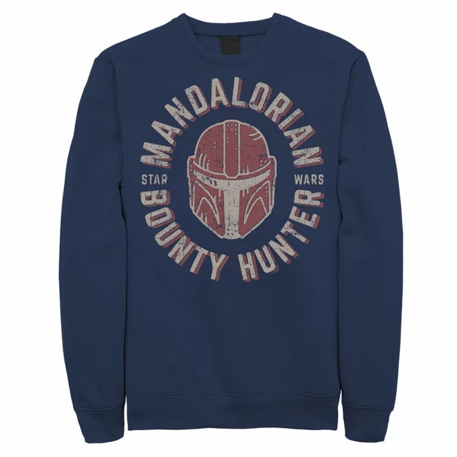 Tops * | Men'S Star Wars The Mandalorian Helmet Stamp Sweatshirt