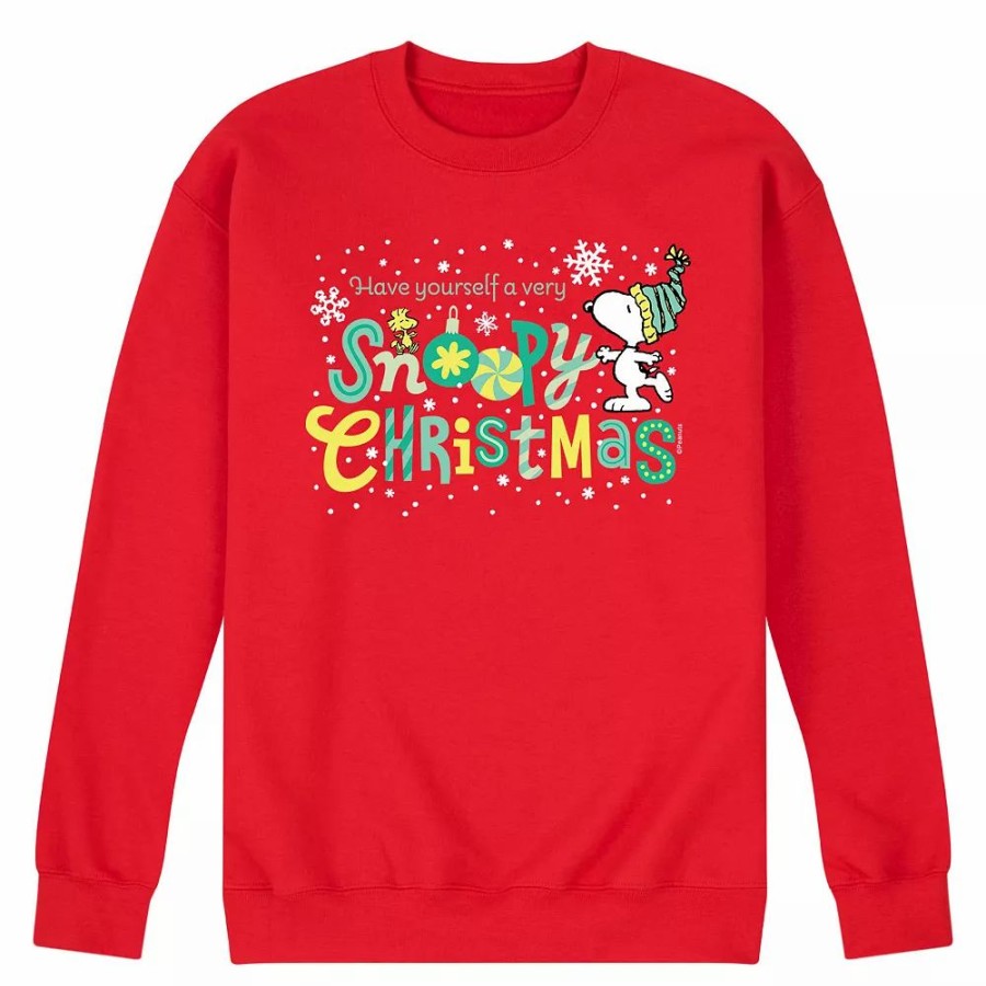 Tops * | Men'S Peanuts Snoopy Christmas Sweatshirt