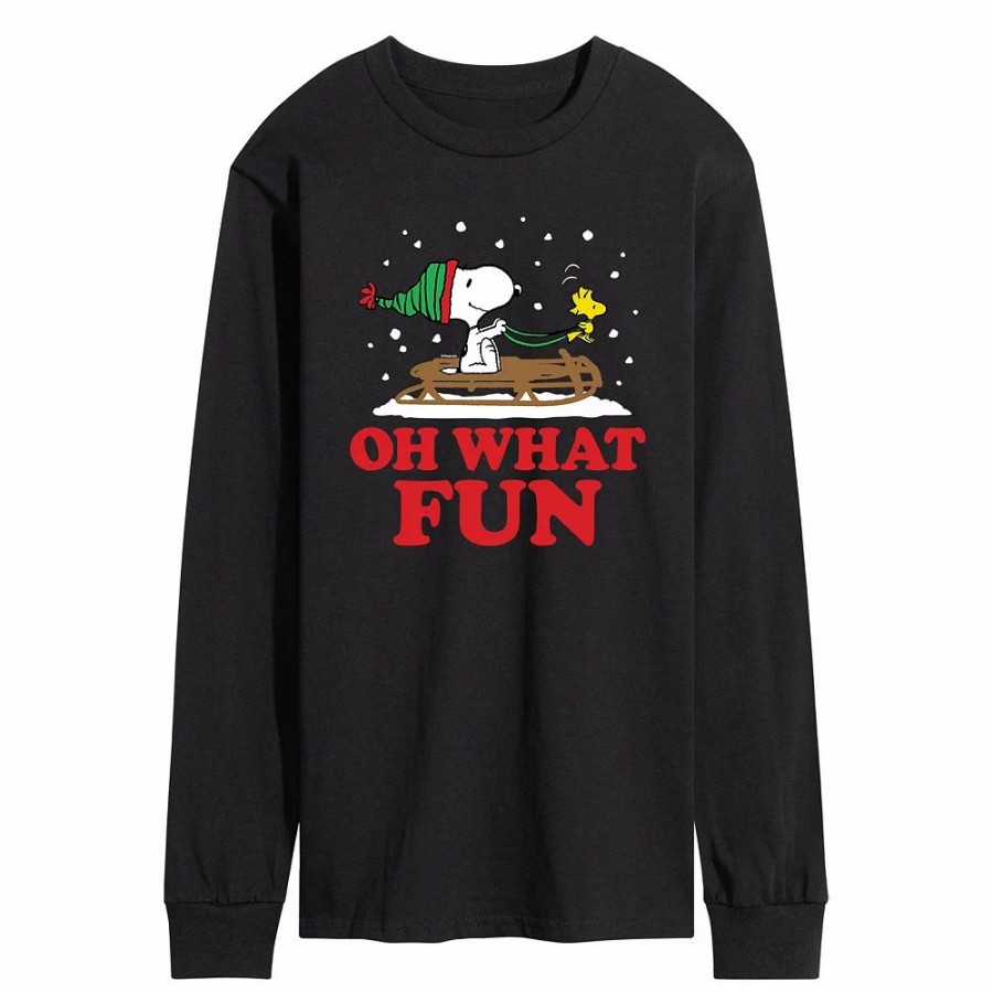 Tops * | Men'S Peanuts Oh What Fun Long Sleeve Tee