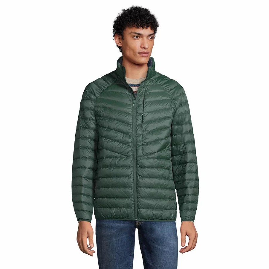 Outerwear * | Men'S Lands' End Packable Puffer Jacket