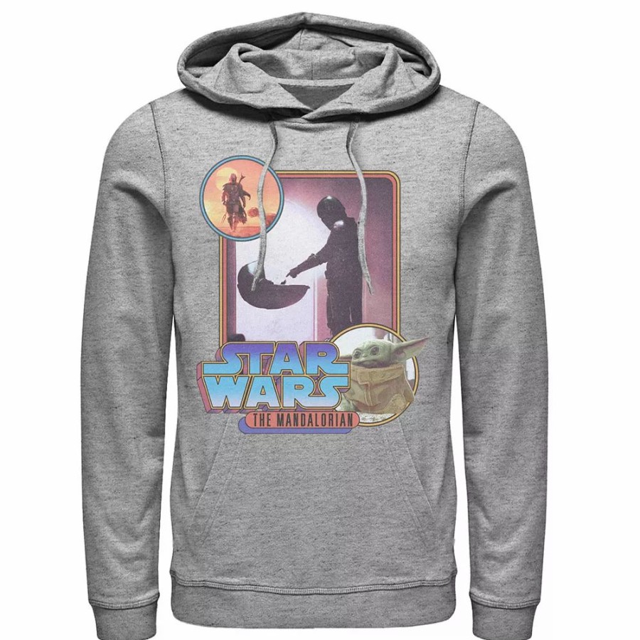 Tops * | Men'S Star Wars: The Mandalorian Retro Style Portrait Hoodie