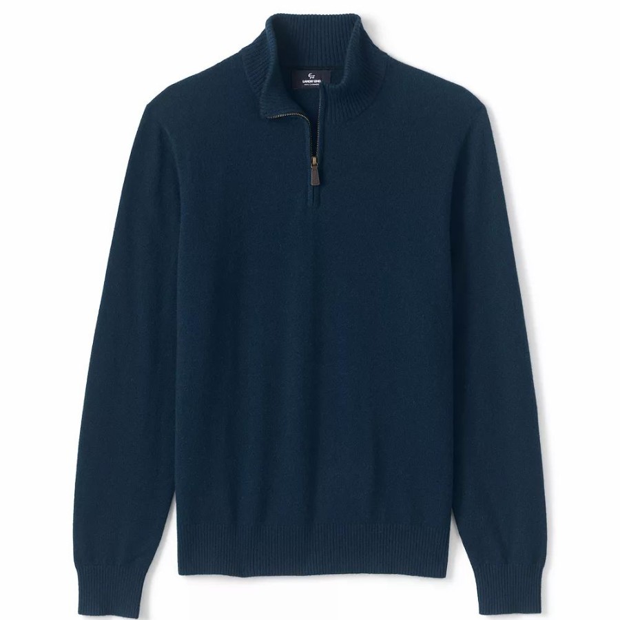 Tops * | Men'S Lands' End Cashmere Quarter-Zip Sweater