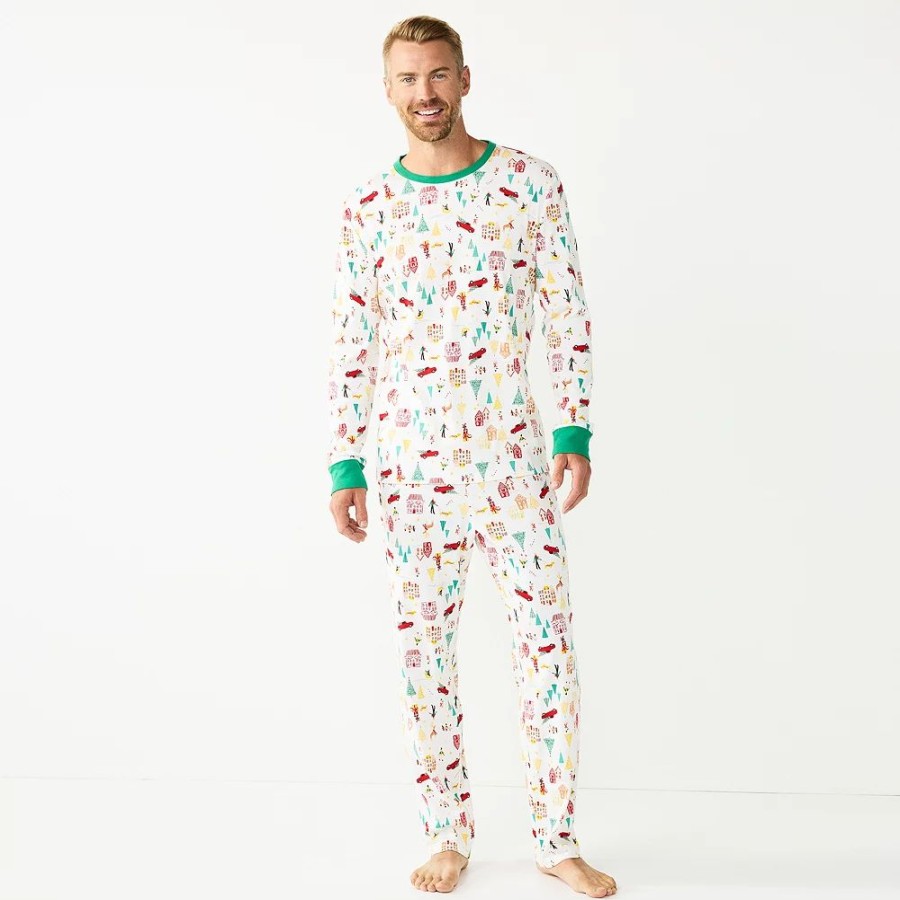 Sleepwear * | Men'S Lc Lauren Conrad Jammies For Your Families Holiday Village Pajama Set