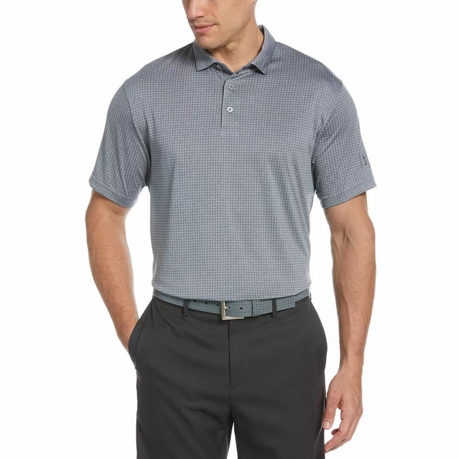 Tops * | Men'S Grand Slam Heather Windowpane Polo