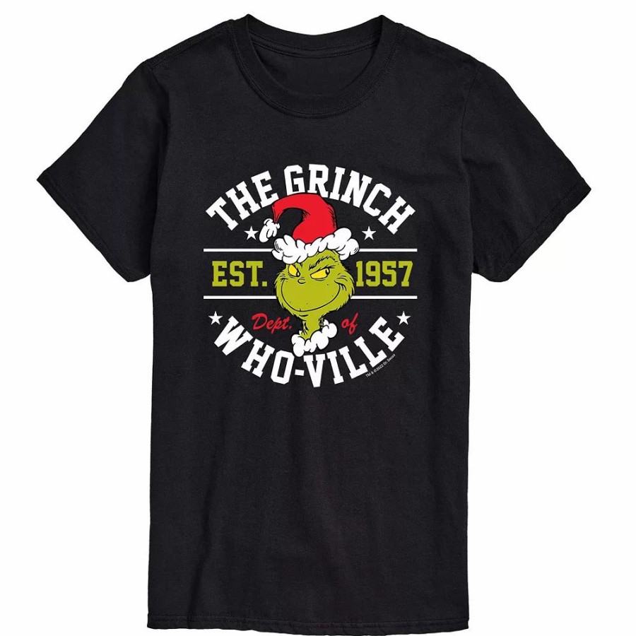 Tops * | Big & Tall Grinch The Dept Of Whoville Tee