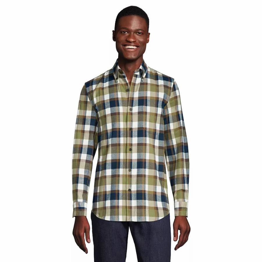 Tops * | Men'S Lands' End Traditional-Fit Flagship Flannel Shirt