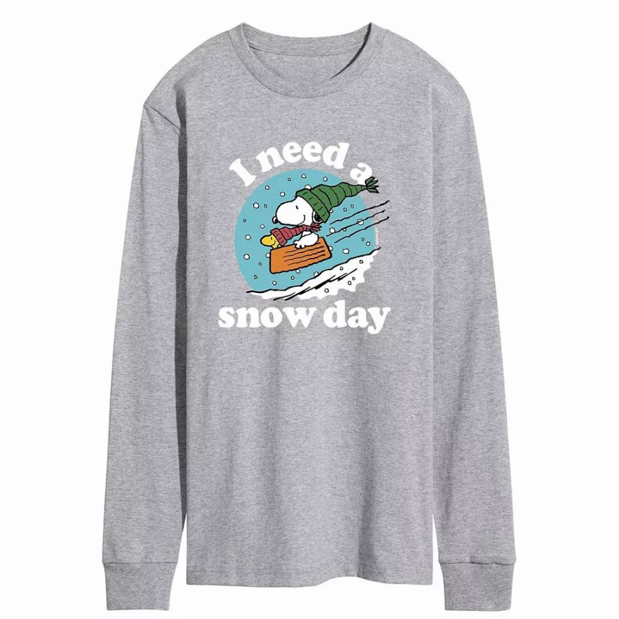 Tops * | Men'S Peanuts Snow Day Tee