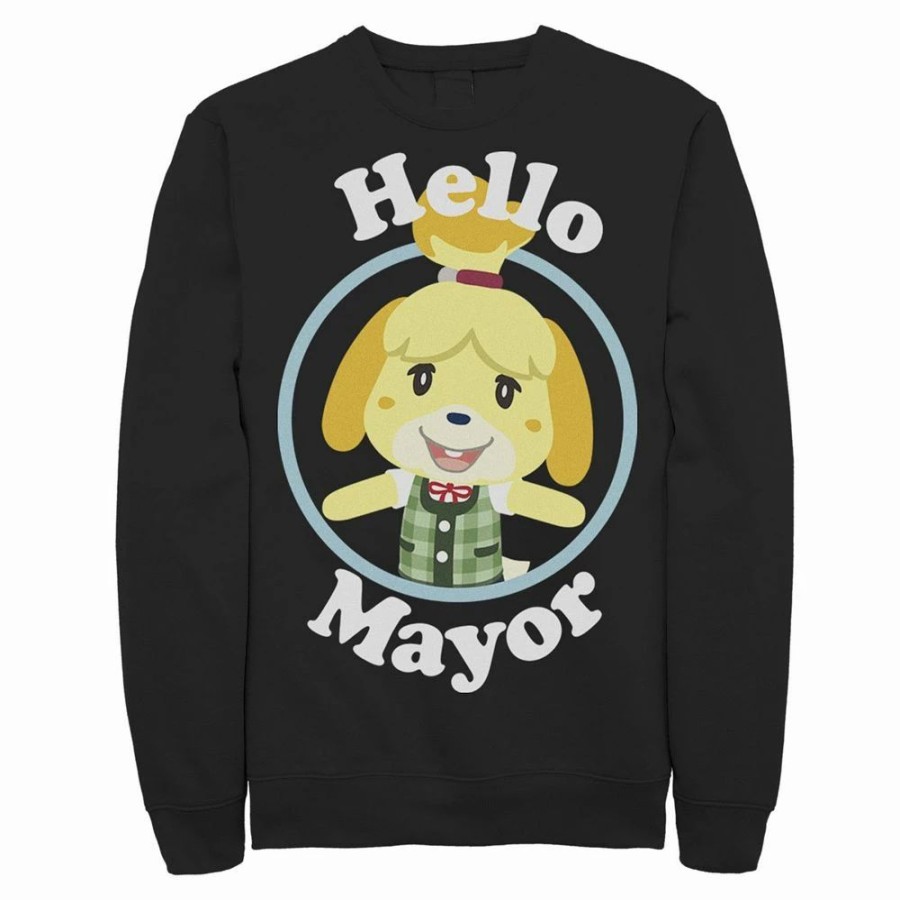 Tops * | Men'S Animal Crossing Isabelle Hello Mayor Portrait Sweatshirt