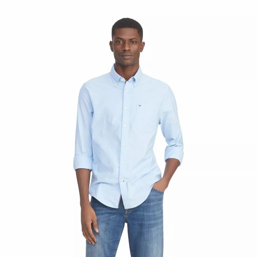 Tops * | Men'S Tommy Hilfiger Custom Fit Essential Stretch Oxford Shirt