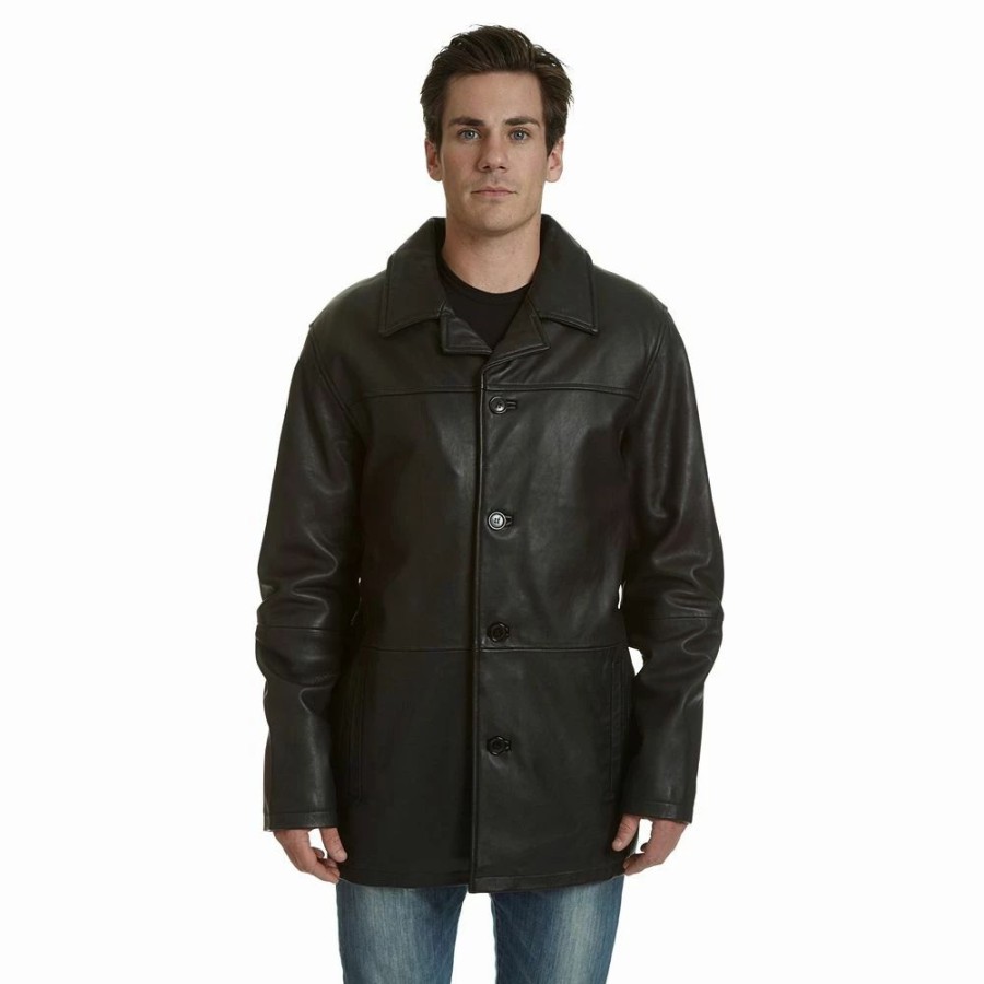 Outerwear * | Men'S Excelled Leather Car Coat Black