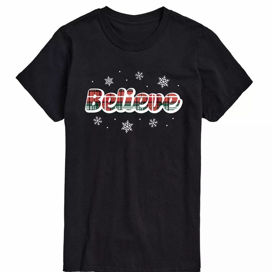 Tops * | Big & Tall Believe Plaid Tee