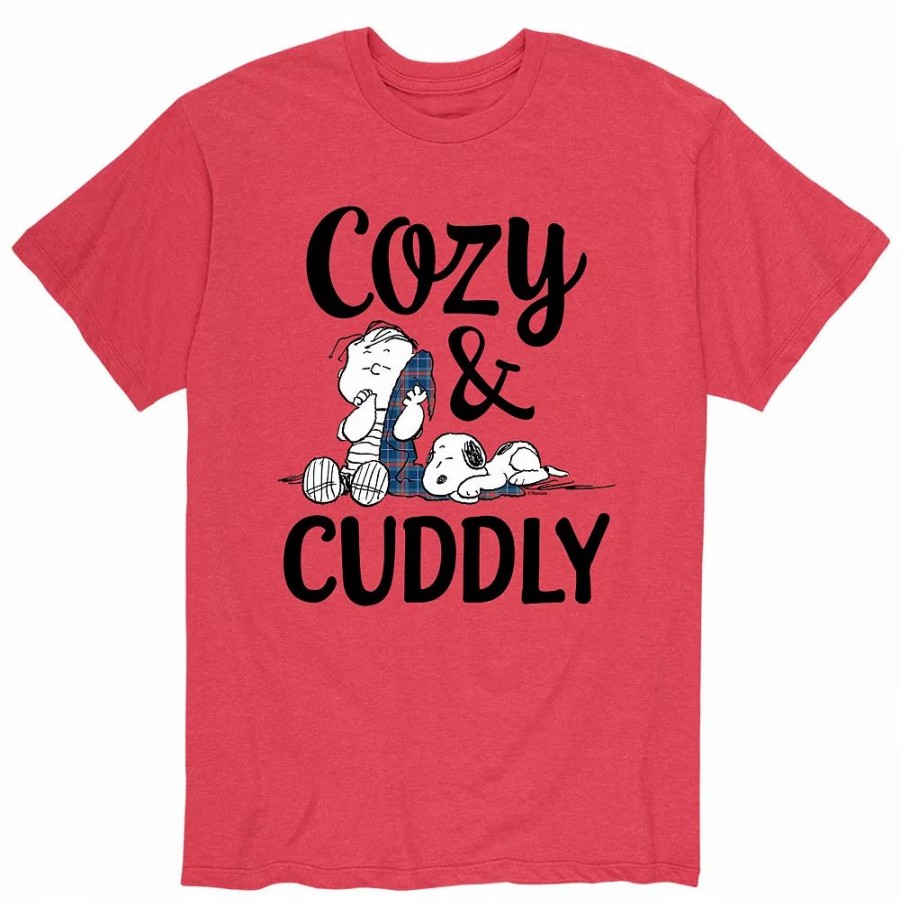 Tops * | Men'S Peanuts "Cozy & Cuddly" Tee