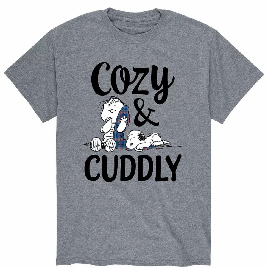 Tops * | Men'S Peanuts "Cozy & Cuddly" Tee