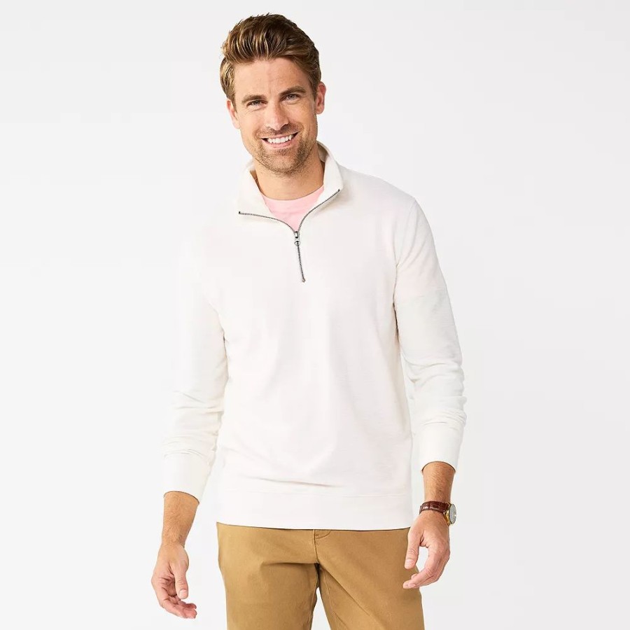 Tops * | Men'S Sonoma Goods For Life Double-Knit Quarter-Zip Top