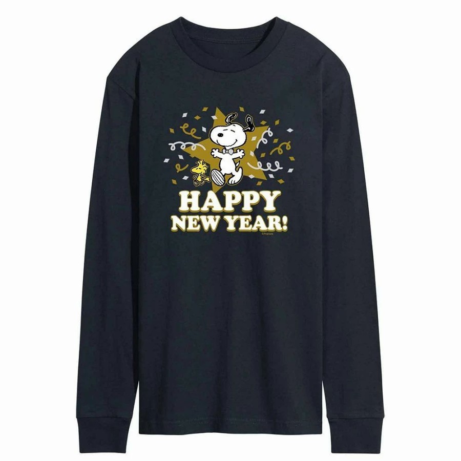 Tops * | Men'S Peanuts New Year Tee