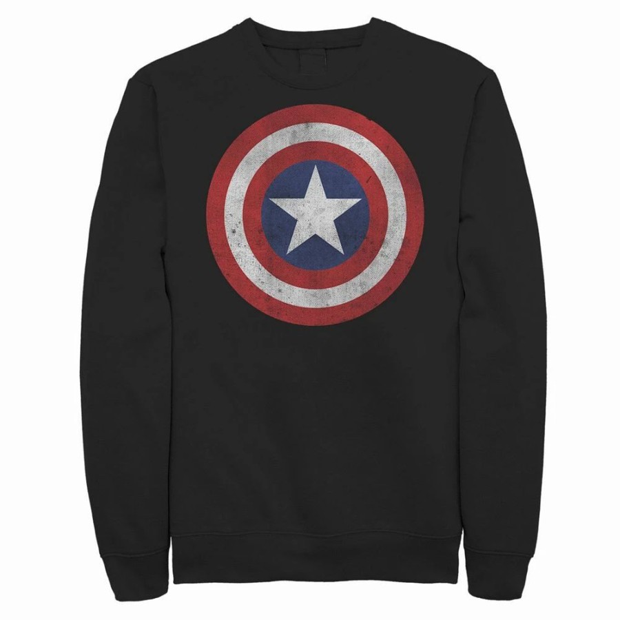 Tops * | Big & Tall Marvel Captain America Classic Shield Sweatshirt