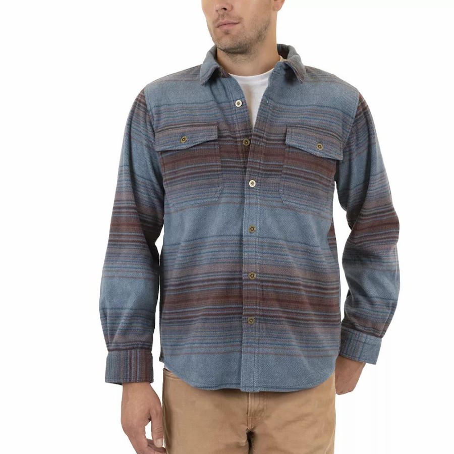 Tops * | Men'S Mountain And Isles Baja Stripe Regular-Fit Super-Soft Polar Fleece Button-Down Shirt