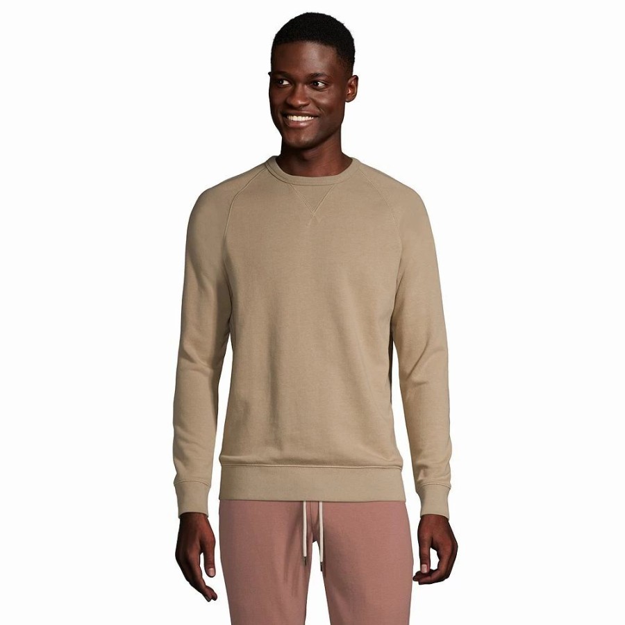 Tops * | Big & Tall Lands' End Serious Sweats French Terry Crewneck Sweatshirt