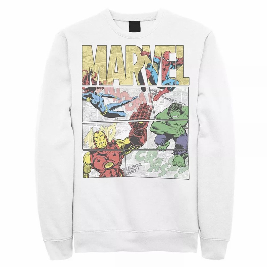 Tops * | Men'S Marvel Retro Avengers Comic Panel Build-Up Sweatshirt