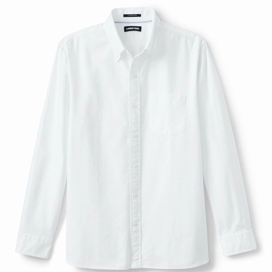 Tops * | Big & Tall Lands' End Sail Rigger Oxford Button-Down Shirt